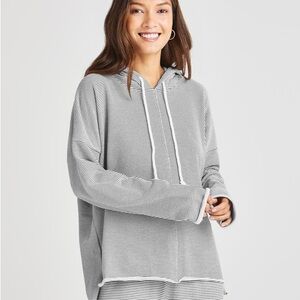 Splendid French Terry Brach Striped Hooded Pullover